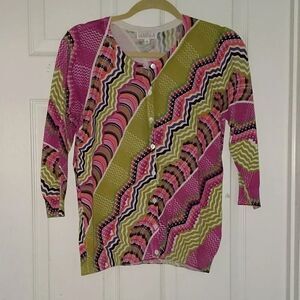 Joseph A. Multicolor cardigan sweater Sz M